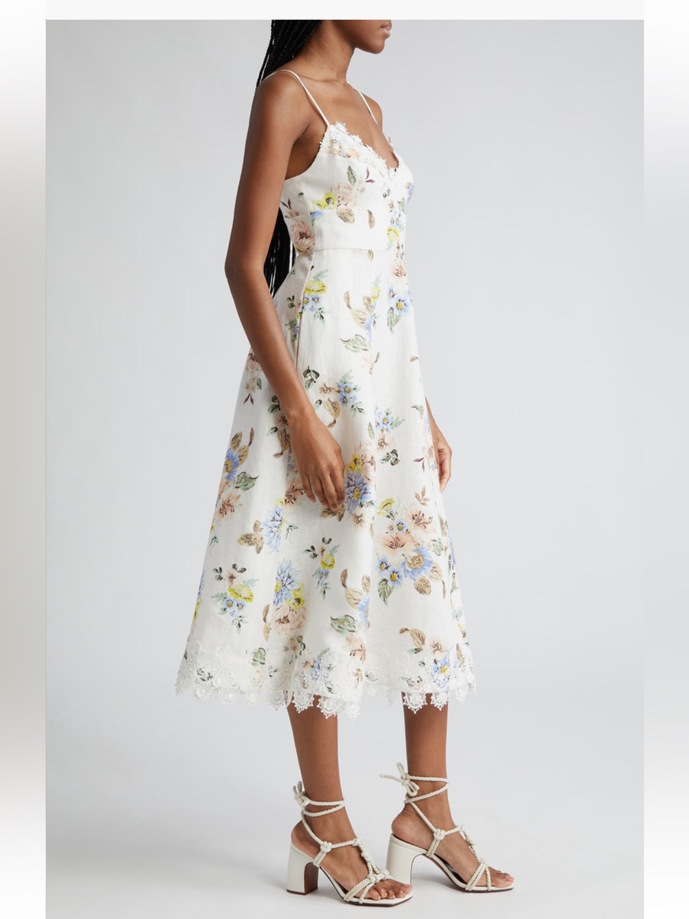 Zimmermann Lace Trim Floral Print Linen Sundress - Picture 3 of 10